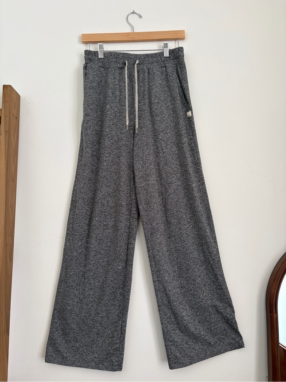 Vuori Wide-Leg Knit Lounge Pants in Heather Gray - Picture 2 of 8